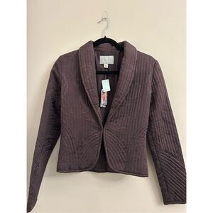 NWT Jigsaw Quilted Silk Jacket size 10 fits smaller natural fiber
